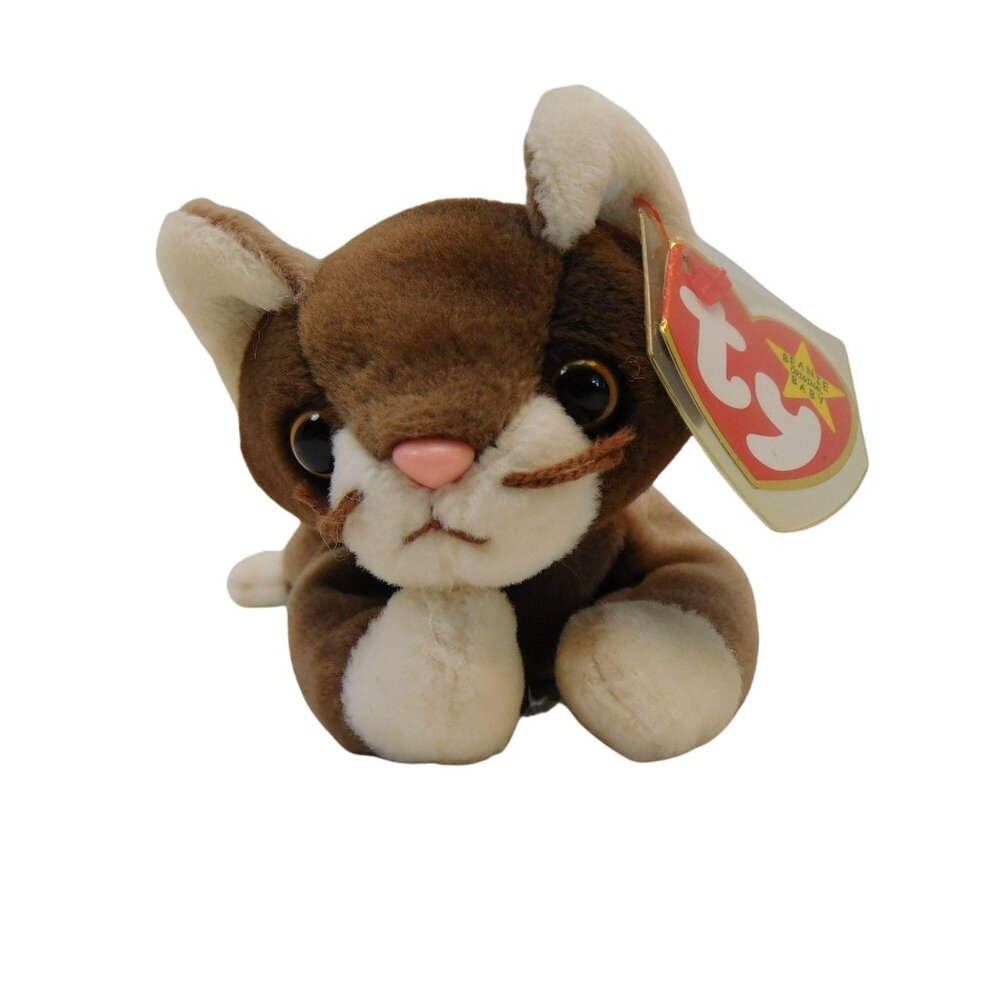 Ty Pounce 8" Plush 1997 Stuffed Animal Brown